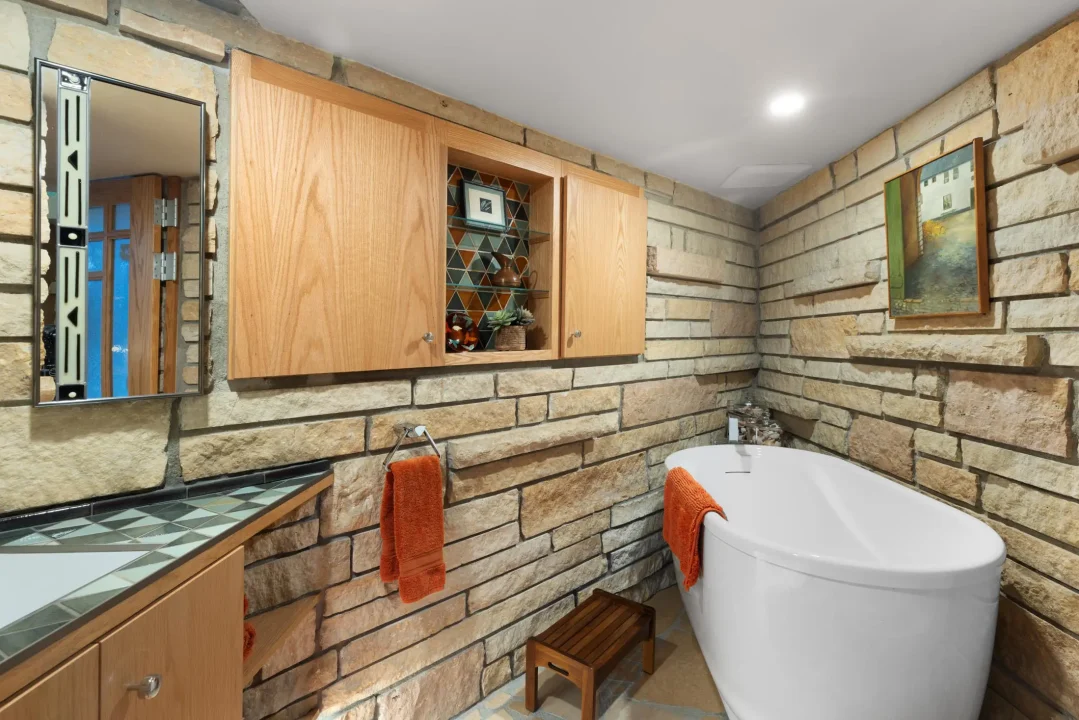 Chanhassen 1970's Frank Lloyd Wright Inspired Bathroom Remodel